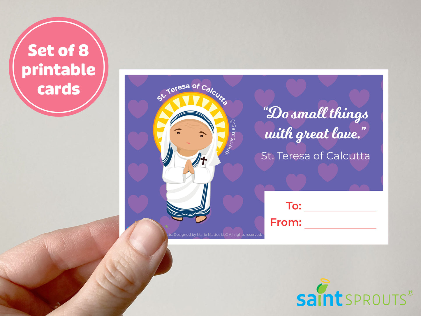 Catholic Valentine's Day Cards Digital Download - Set of 8