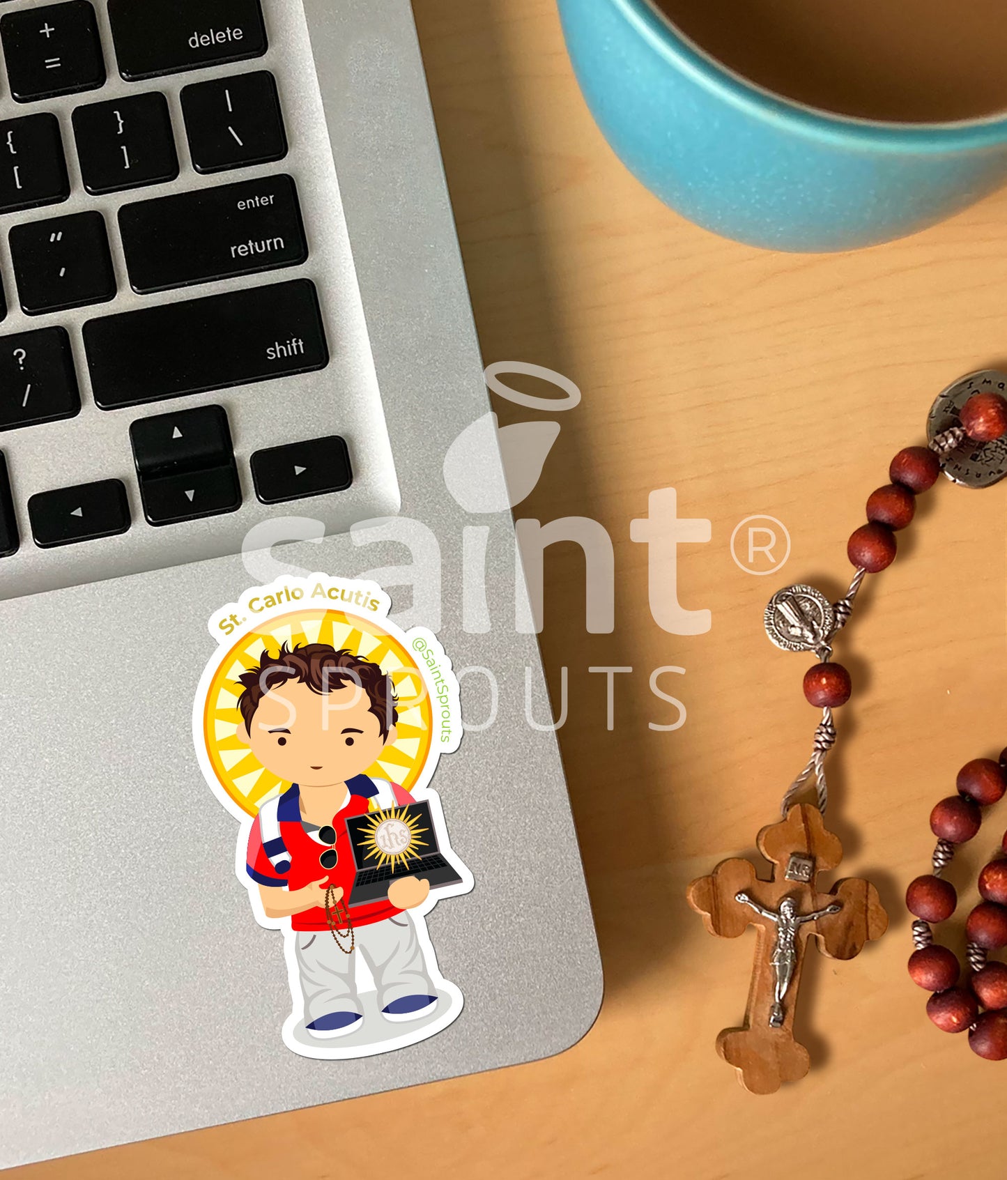 St. Carlo Acutis Catholic Sticker – Patron of Tech Enthusiasts & Youth