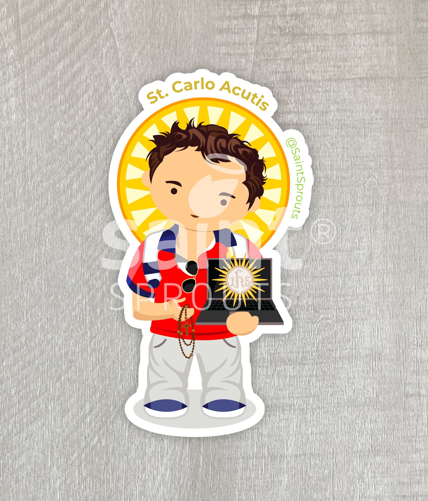 St. Carlo Acutis Catholic Sticker – Patron of Tech Enthusiasts & Youth