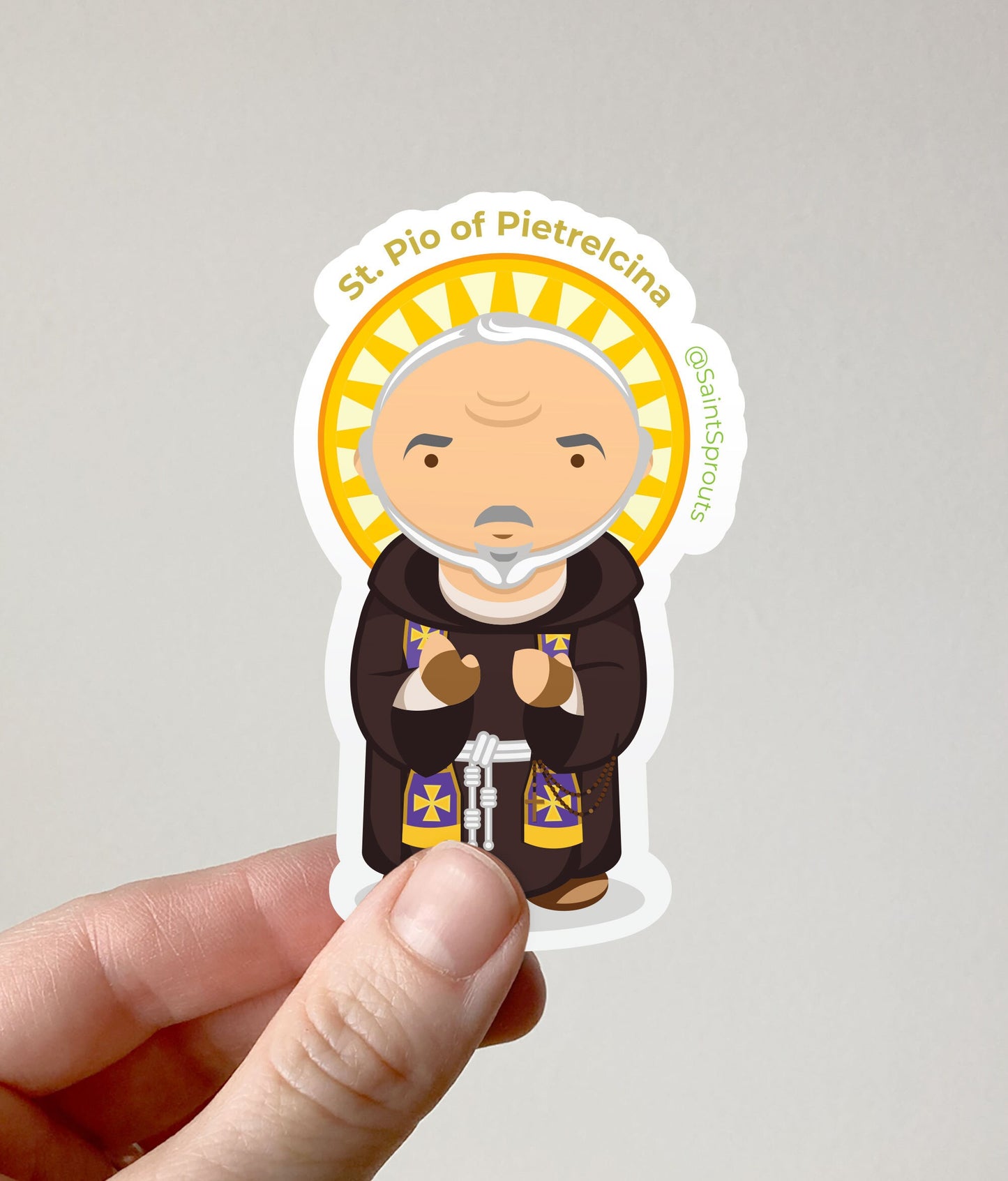 St. Pio of Pietrelcina Catholic Magnet – Patron of Stress Relief, Confessors, and Spiritual Healing