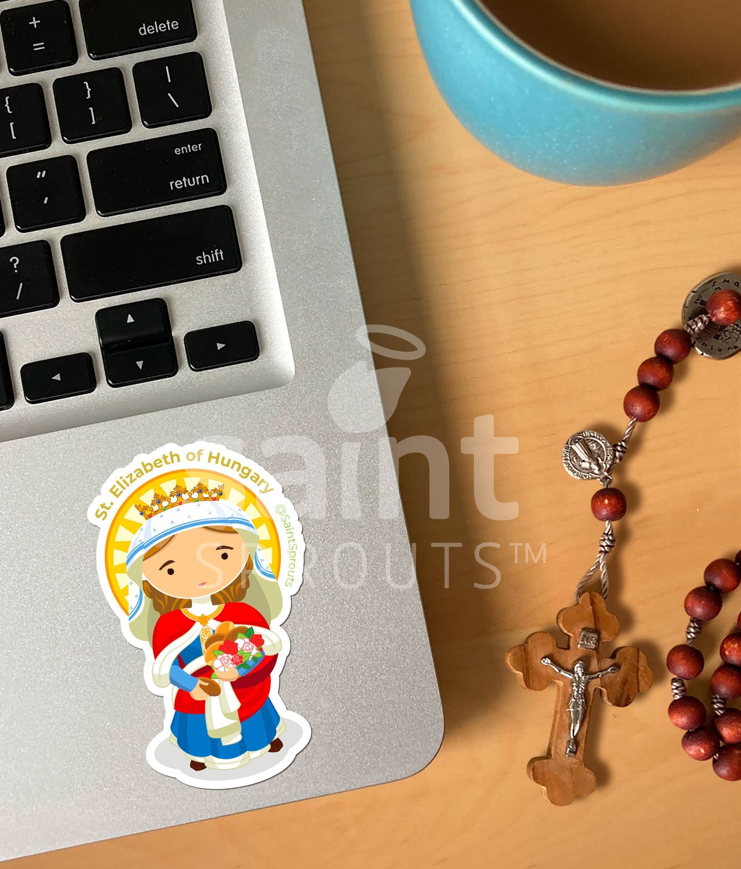 St. Elizabeth of Hungary Catholic Sticker – Patron of Bakers and Catholic Charities