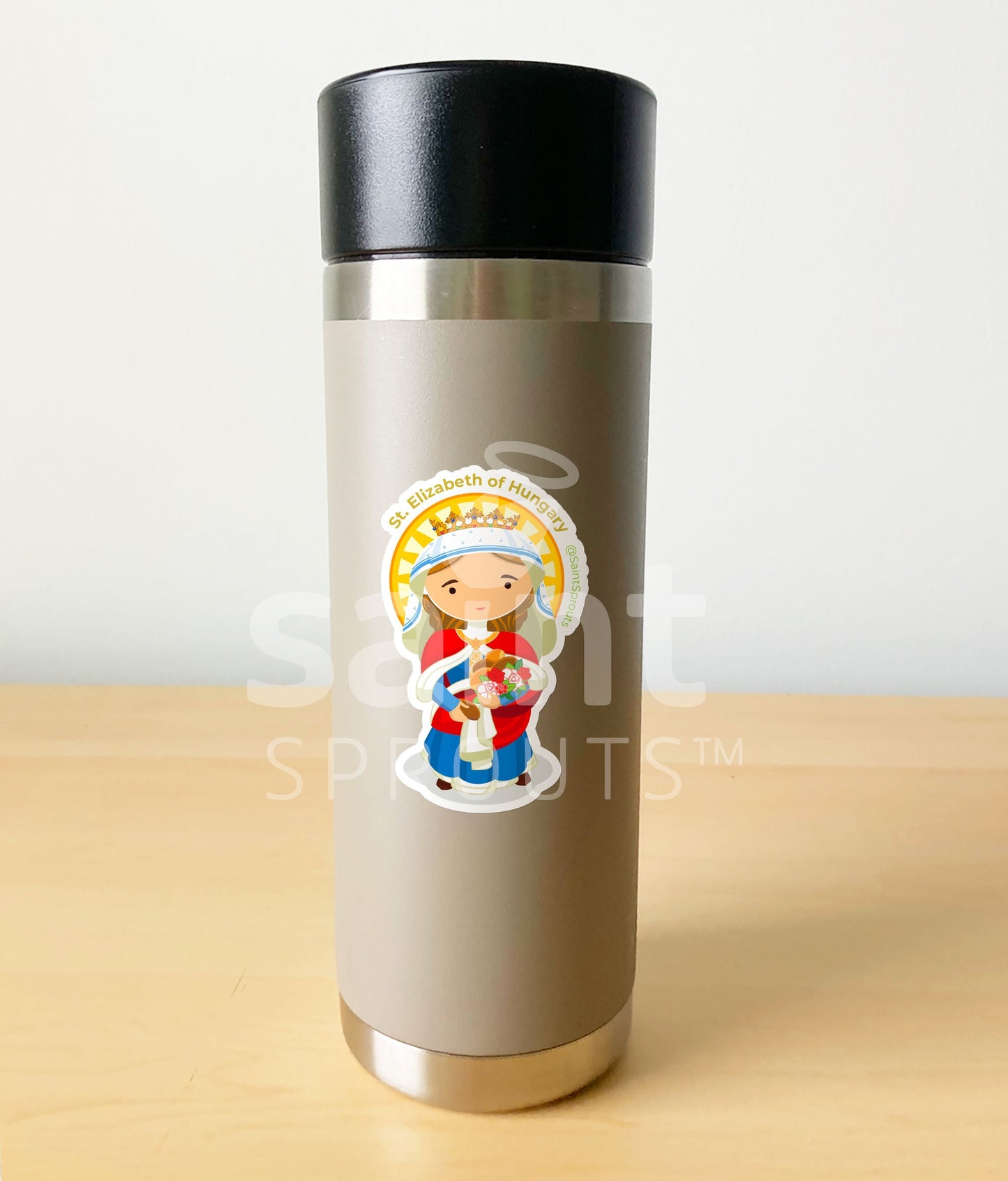 St. Elizabeth of Hungary Catholic Sticker – Patron of Bakers and Catholic Charities