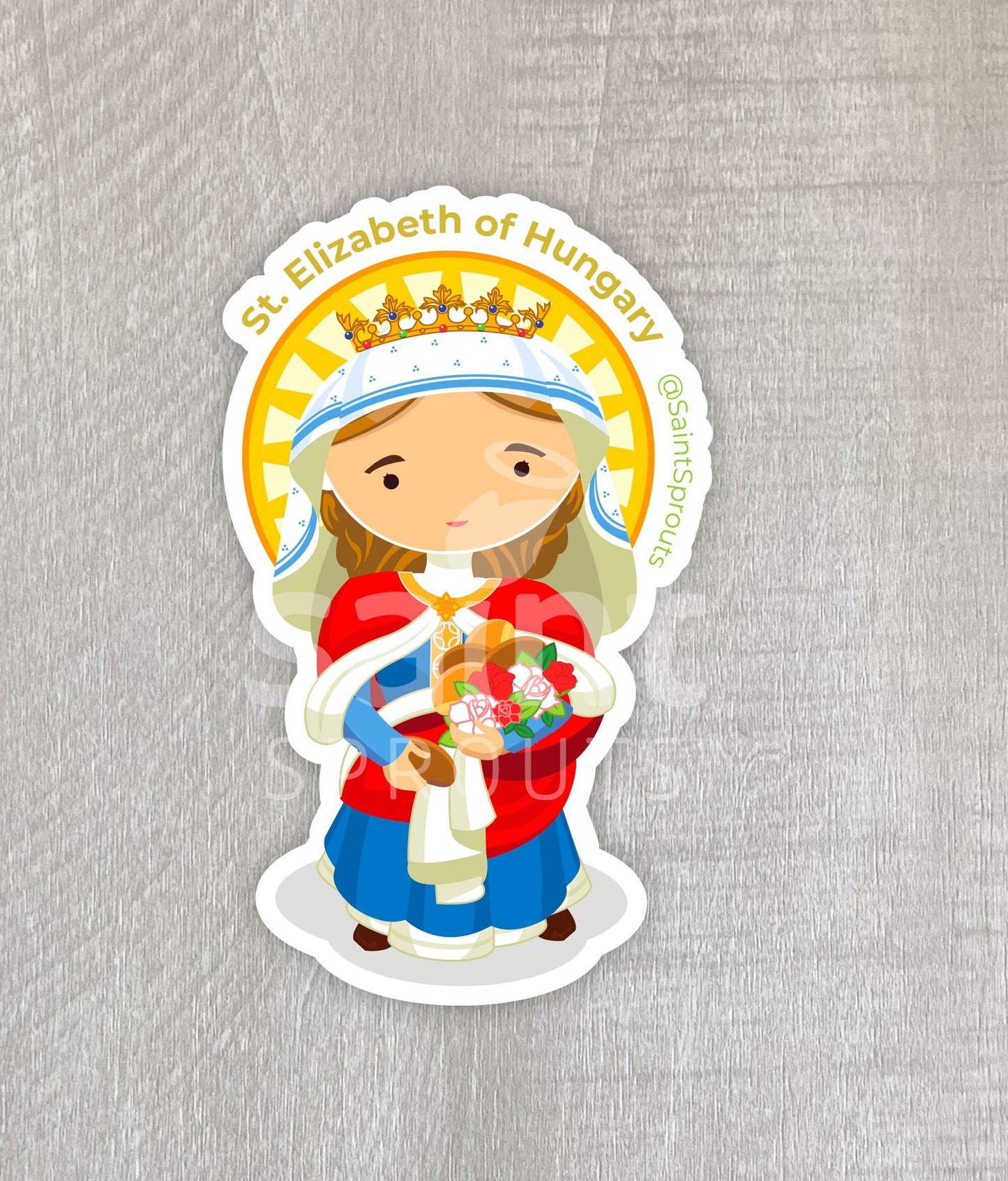 St. Elizabeth of Hungary Catholic Sticker – Patron of Bakers and Catholic Charities