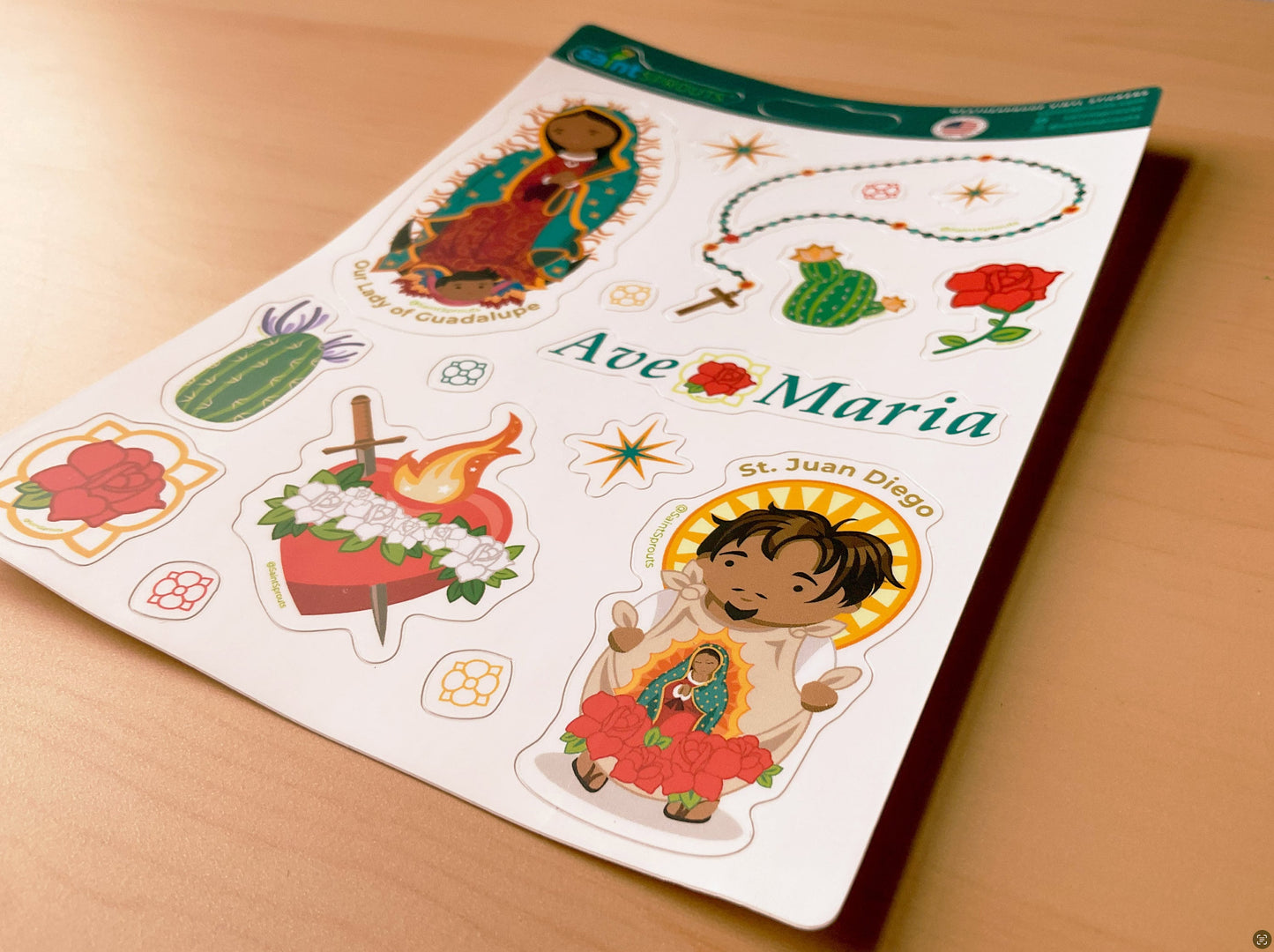 Our Lady of Guadalupe Sticker Sheet / Nuestra Señora de Guadalupe y San Juan Diego