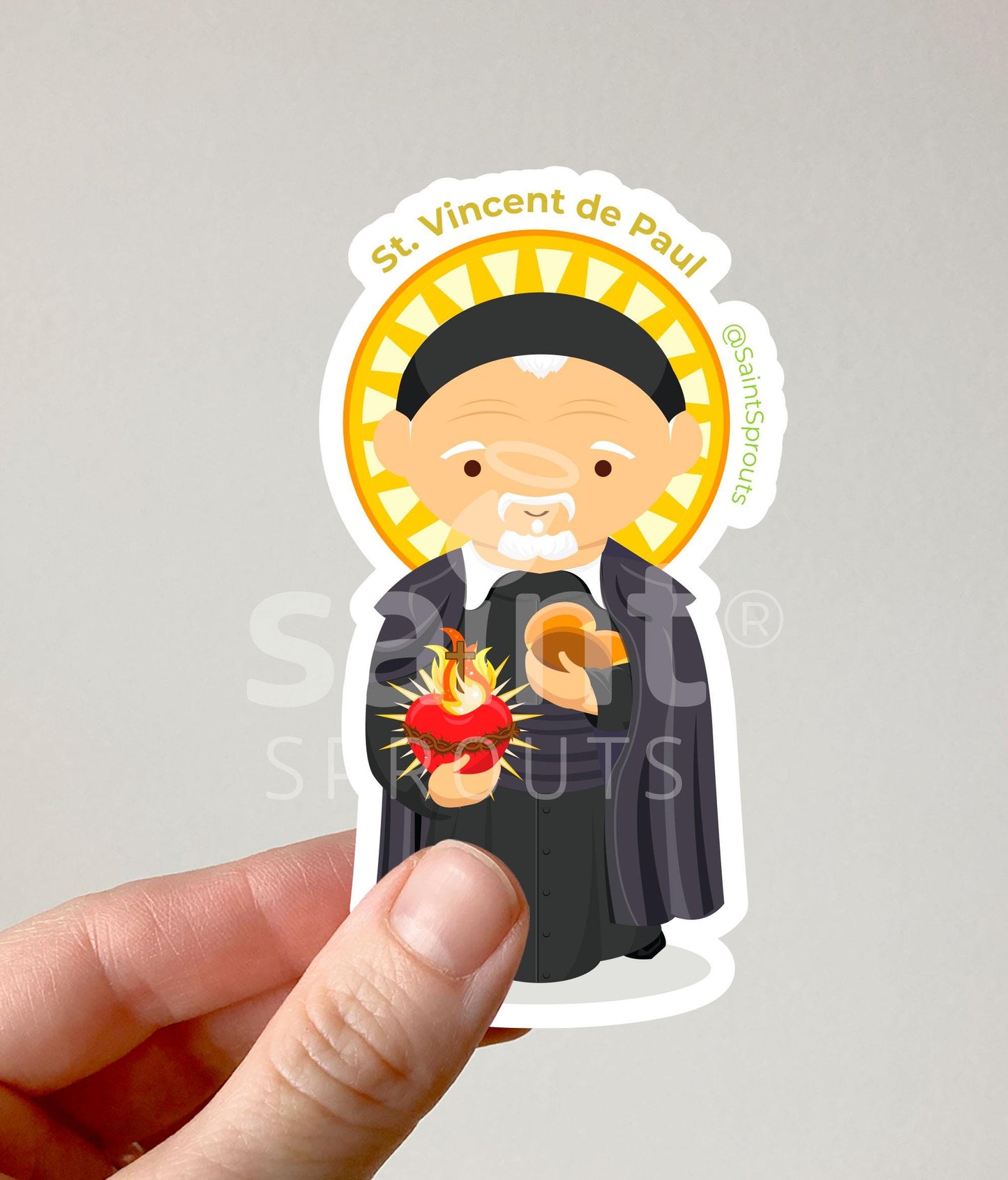 St. Vincent de Paul Catholic Sticker – Patron of Volunteers & Charities