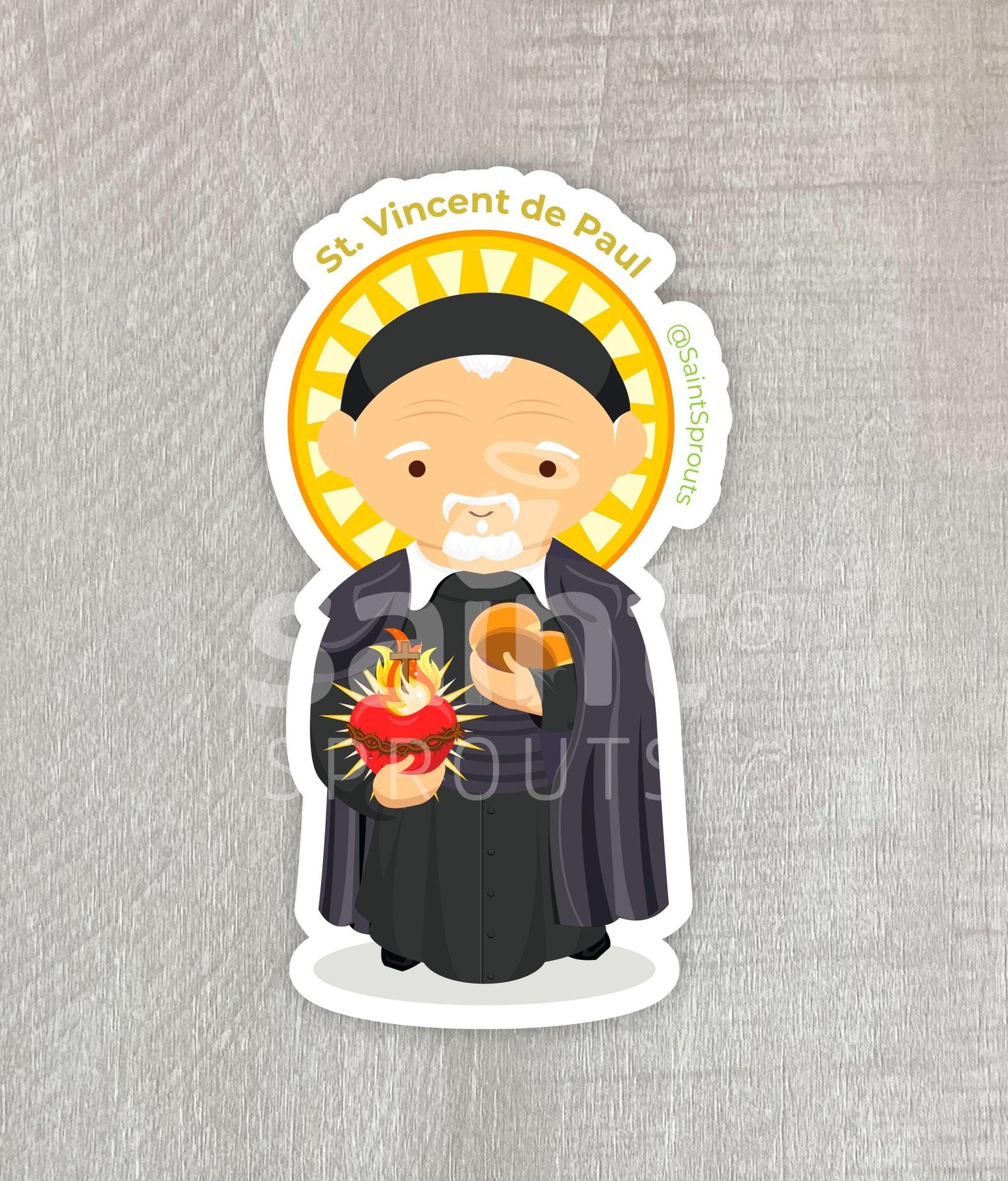 St. Vincent de Paul Catholic Sticker – Patron of Volunteers & Charities