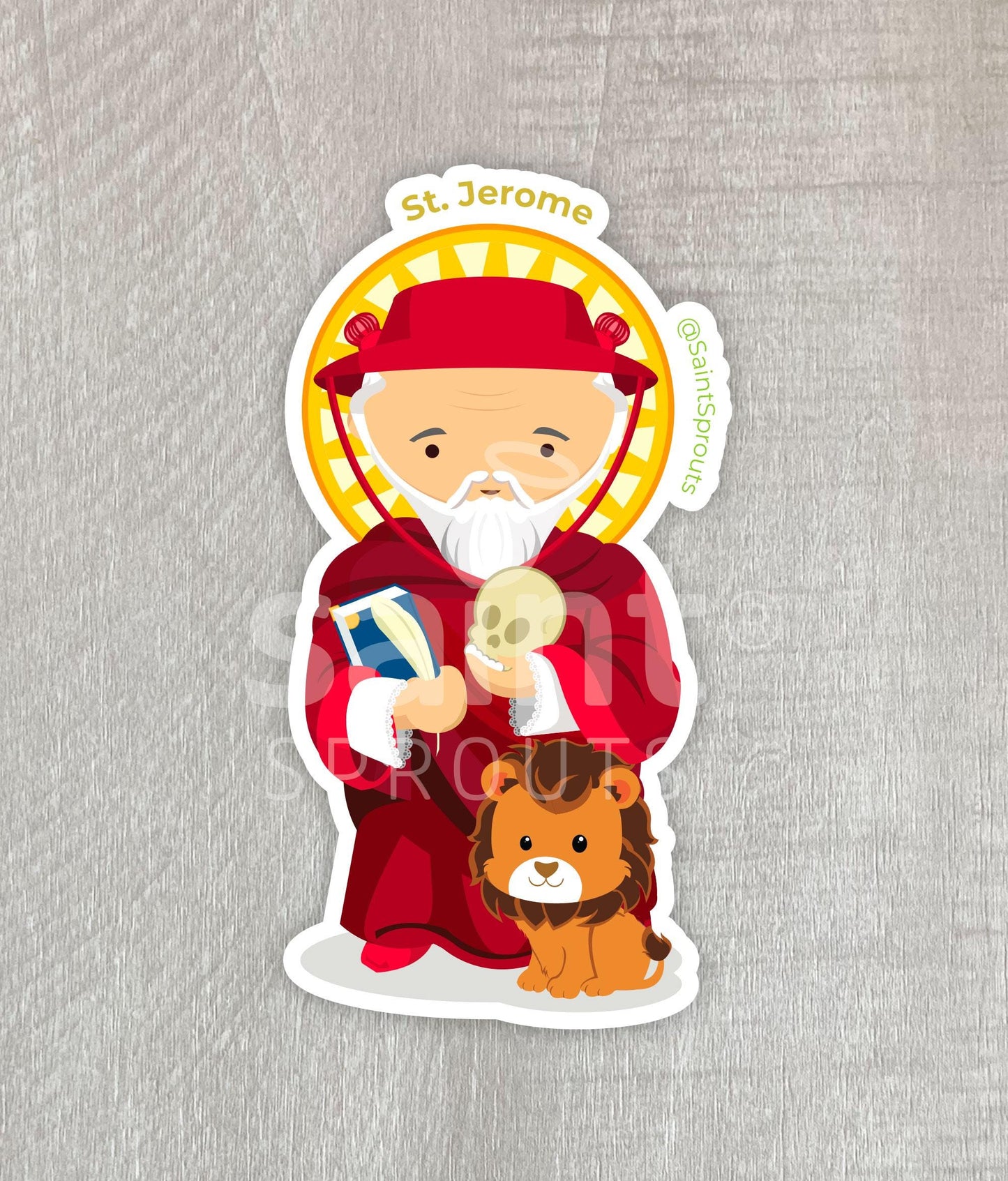 St. Jerome Catholic Sticker – Patron of Scripture Scholars, Translators, and Students