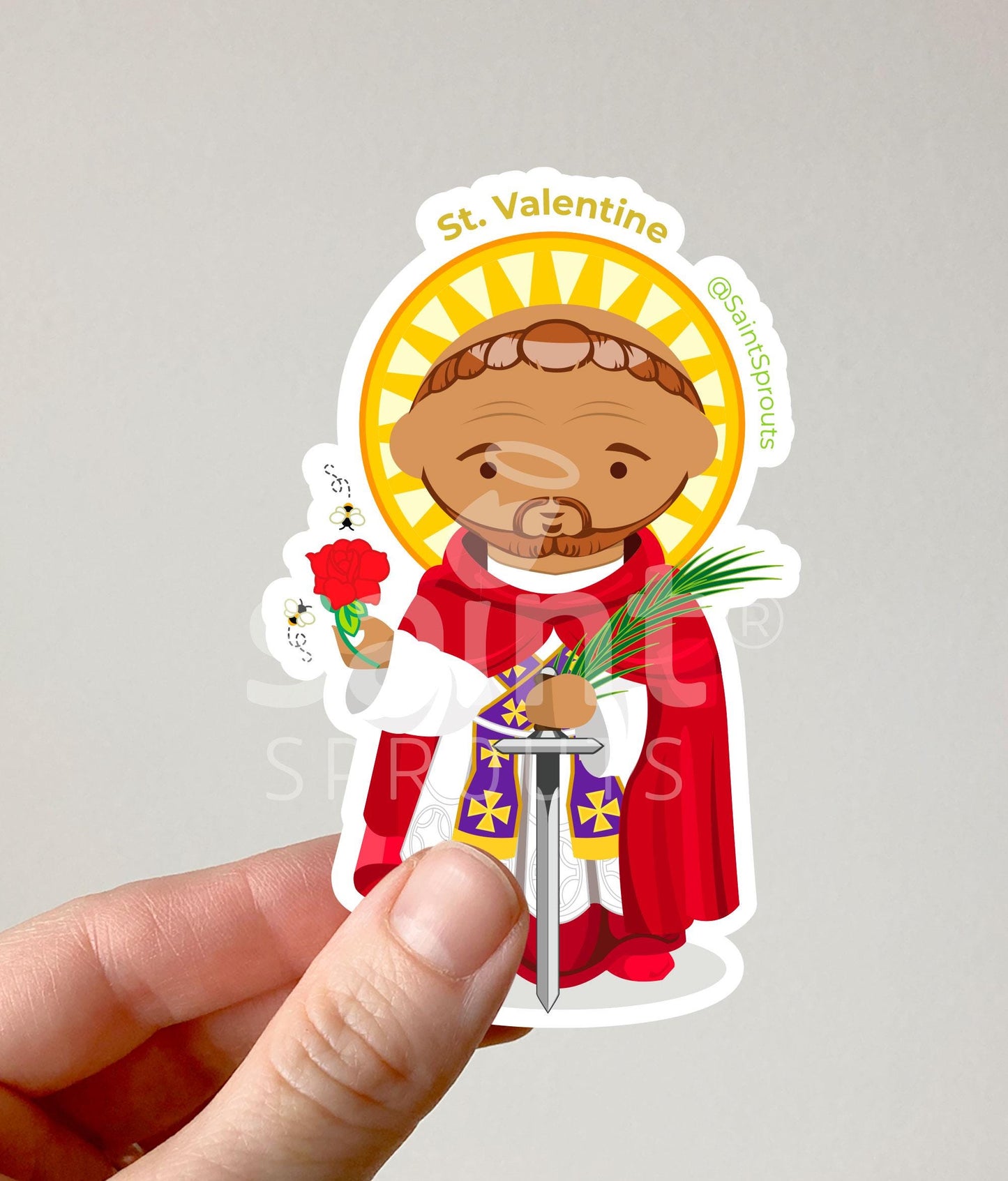 St. Valentine Catholic Sticker – Patron of Love and Christian Marriage