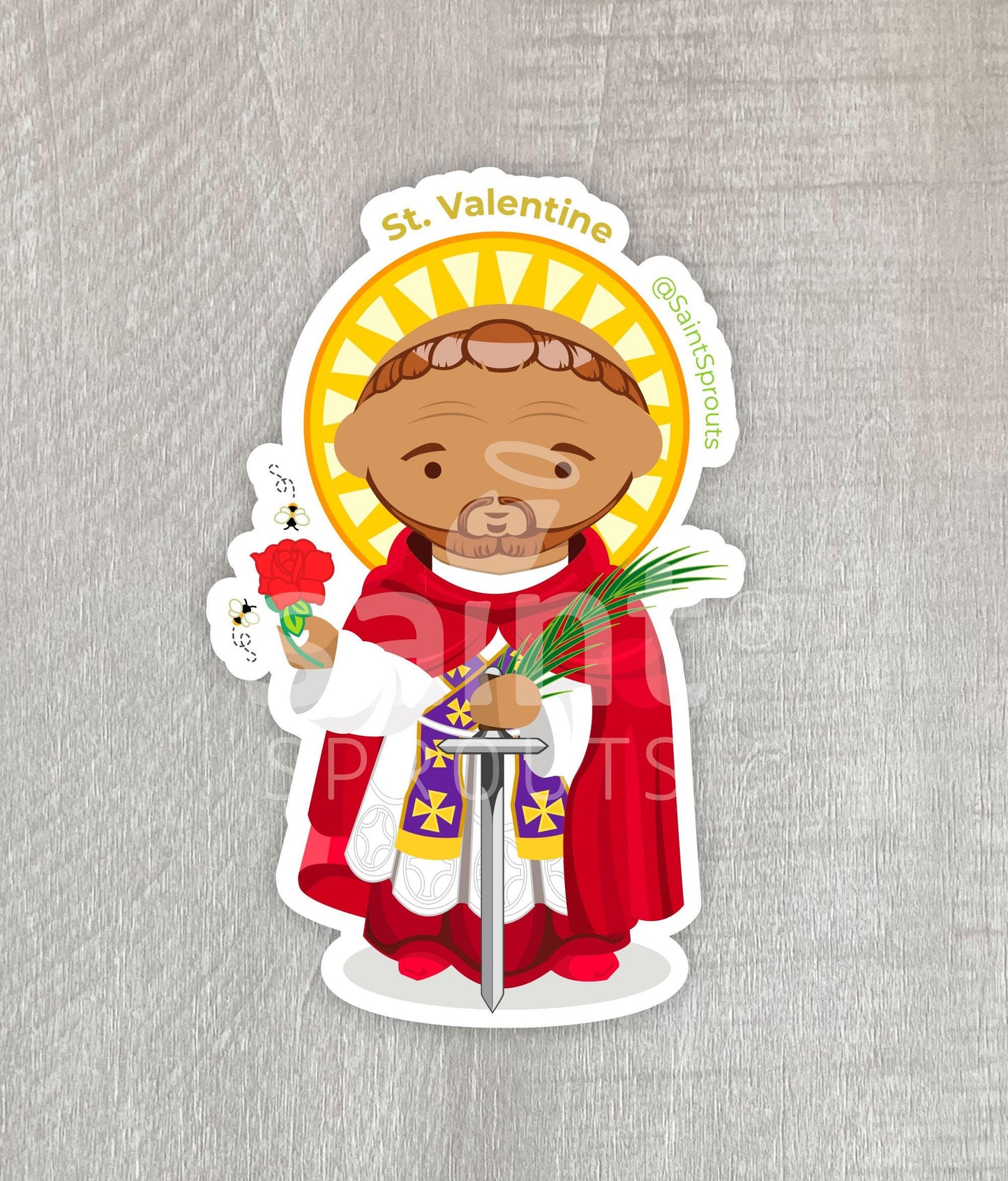 St. Valentine Catholic Sticker – Patron of Love and Christian Marriage