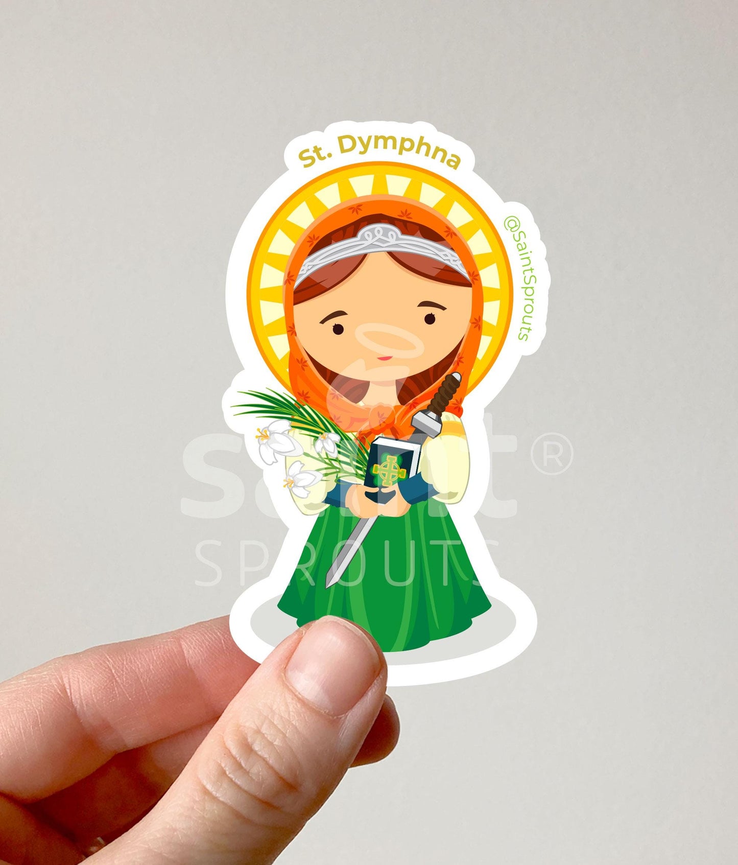St. Dymphna Catholic Sticker – Patron of Mental Health and Healing