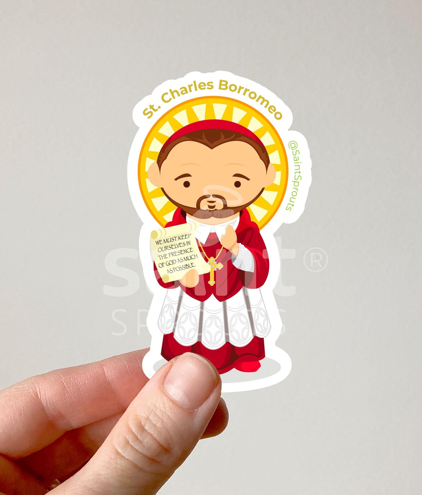 St. Charles Borromeo Catholic Sticker – Patron of Clergy Formation and Spiritual Leadership