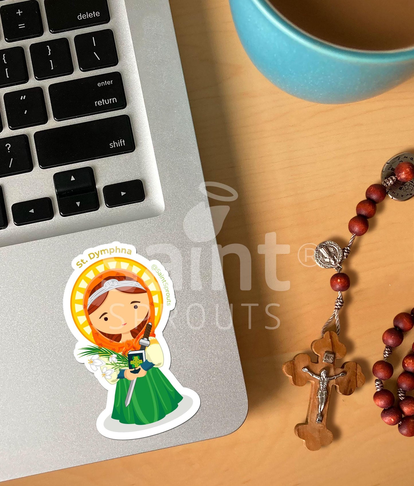 St. Dymphna Catholic Sticker – Patron of Mental Health and Healing