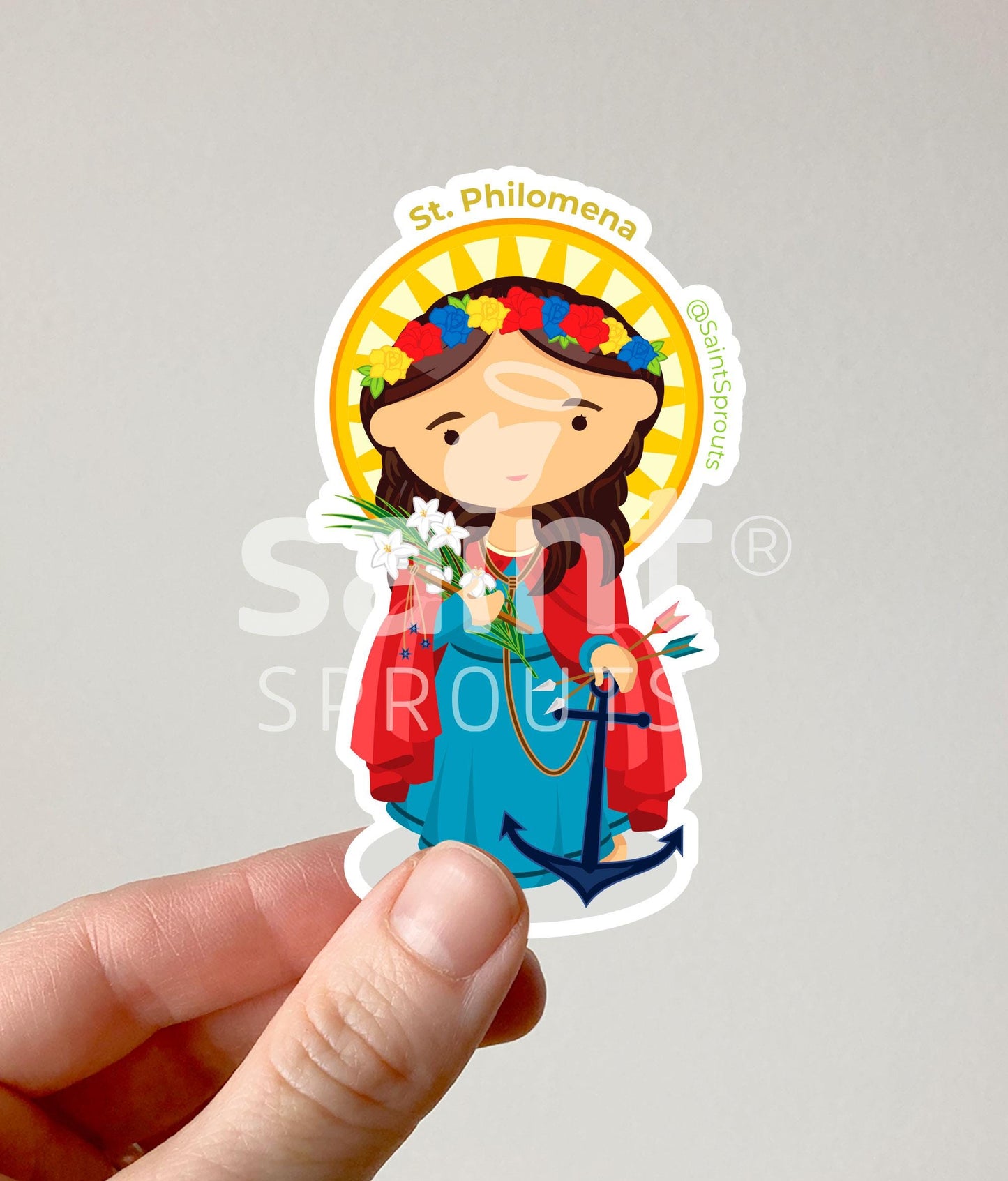 St. Philomena Catholic Sticker – Patron of Youth, Infants, and Impossible Causes