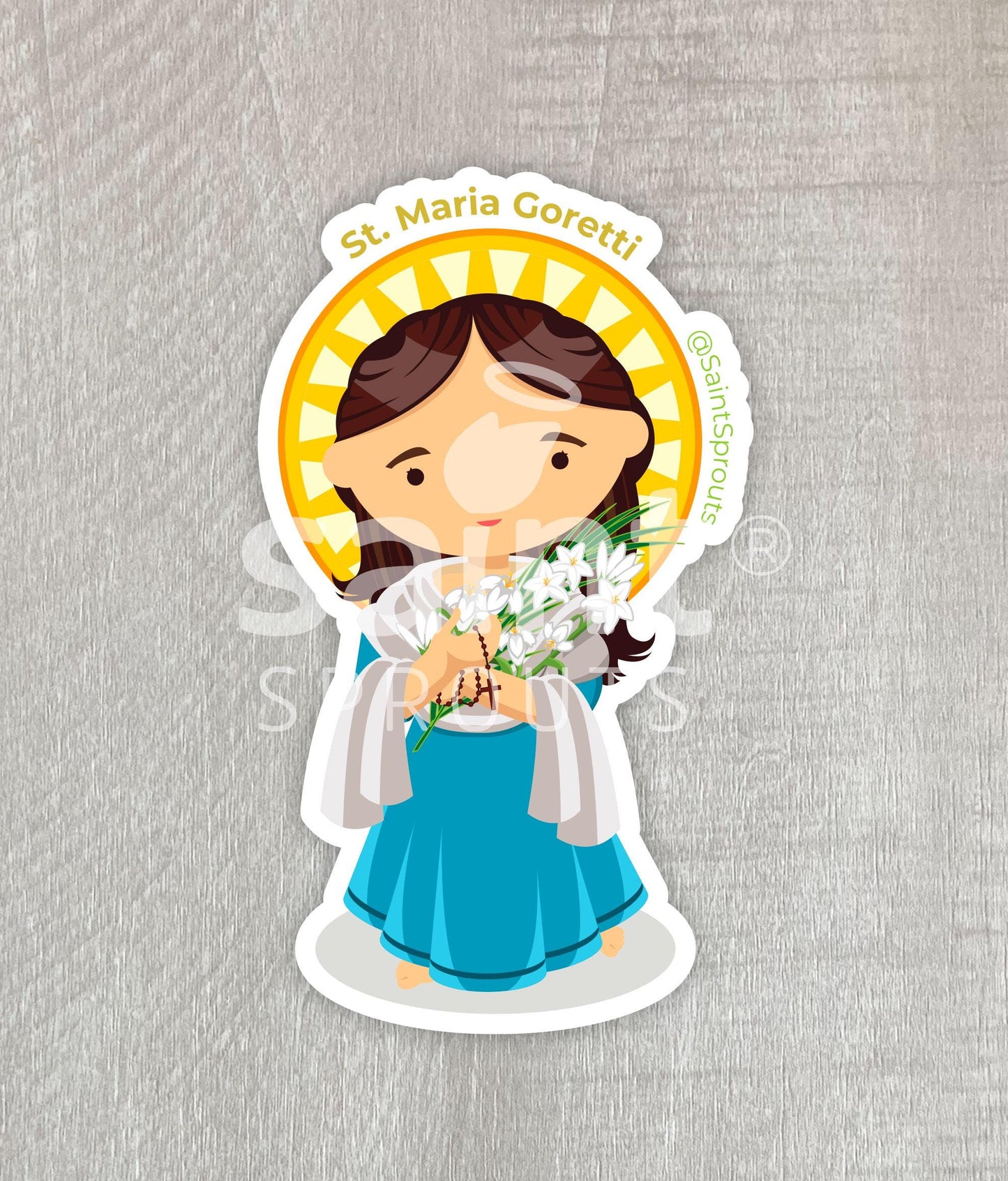 St. Maria Goretti Catholic Sticker – Patron of Purity, Youth, and Forgiveness