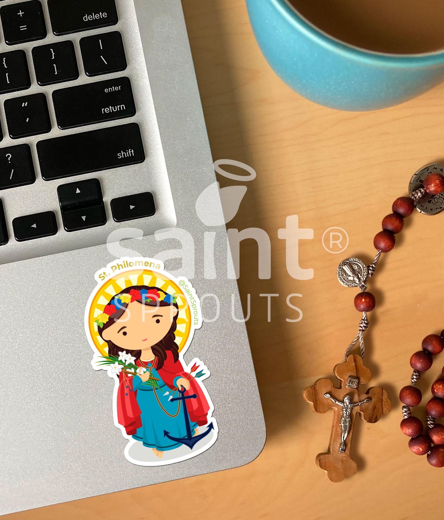 St. Philomena Catholic Sticker – Patron of Youth, Infants, and Impossible Causes