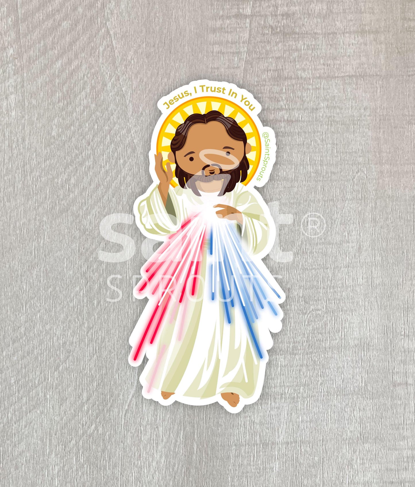 Divine Mercy of Jesus Sticker – "Jesus, I Trust in You"