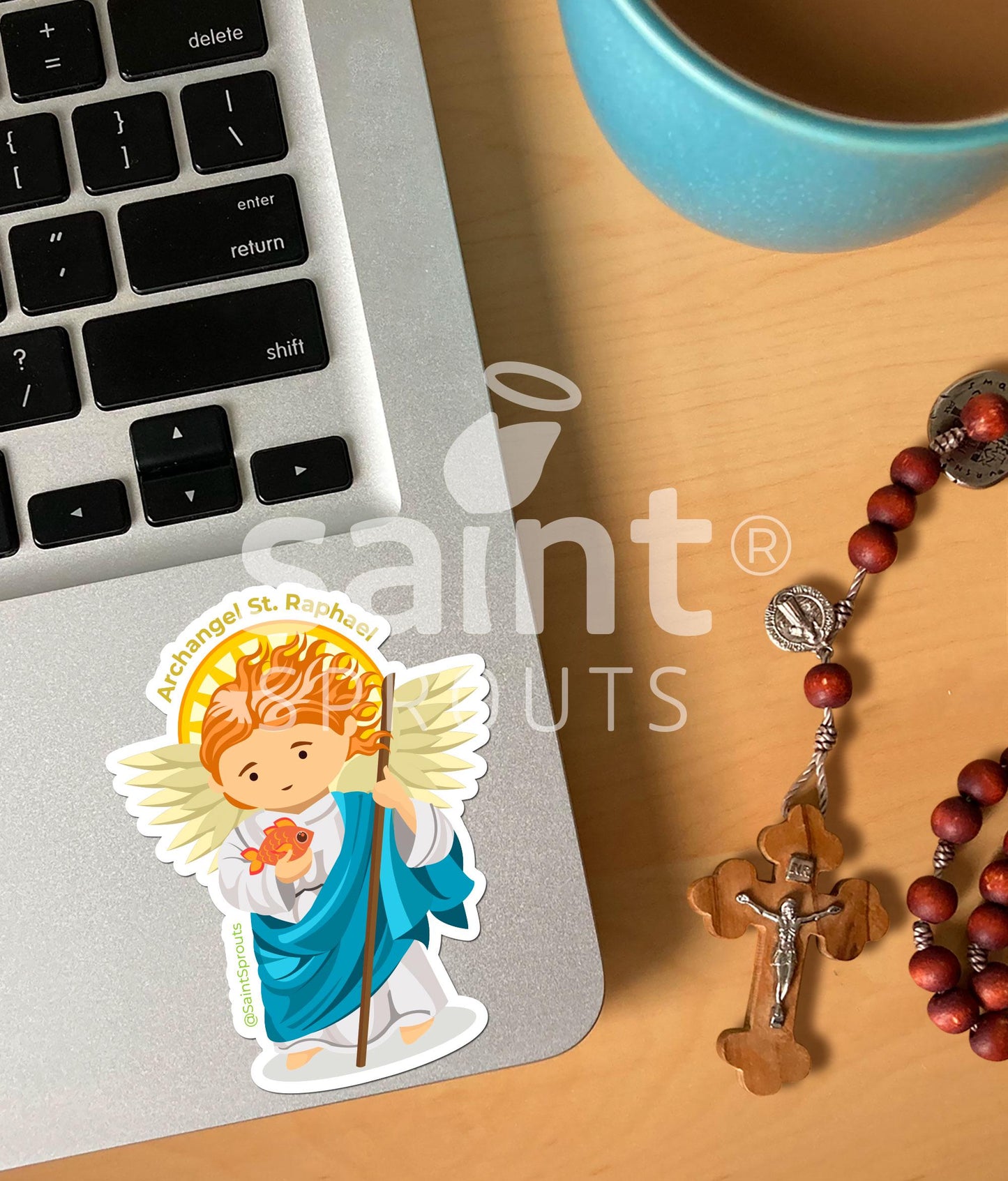 St. Raphael the Archangel Catholic Sticker – Divine Healer and Guide