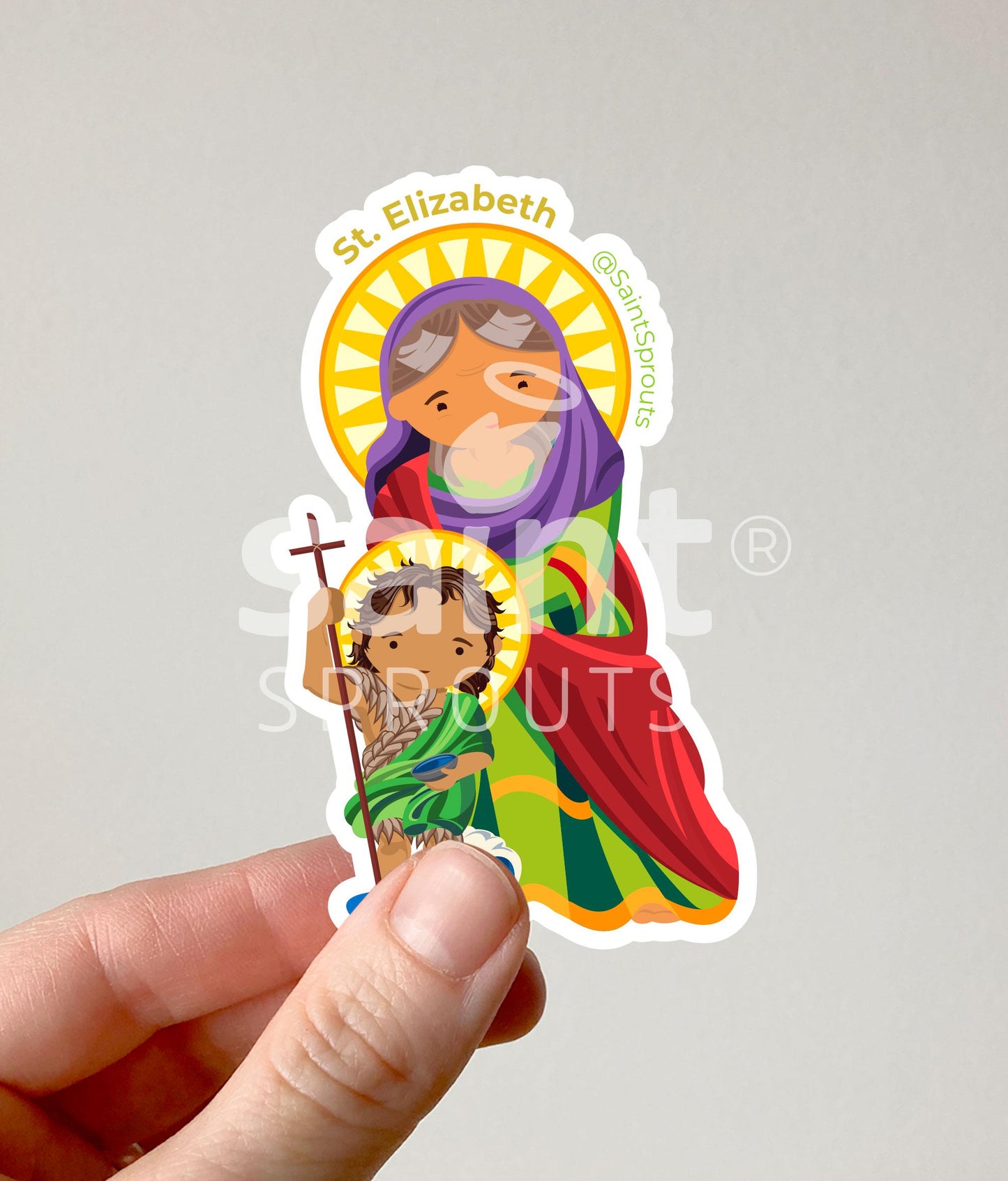 St. Elizabeth Catholic Sticker – Mother of John the Baptist & Example of Trust in God's Promises