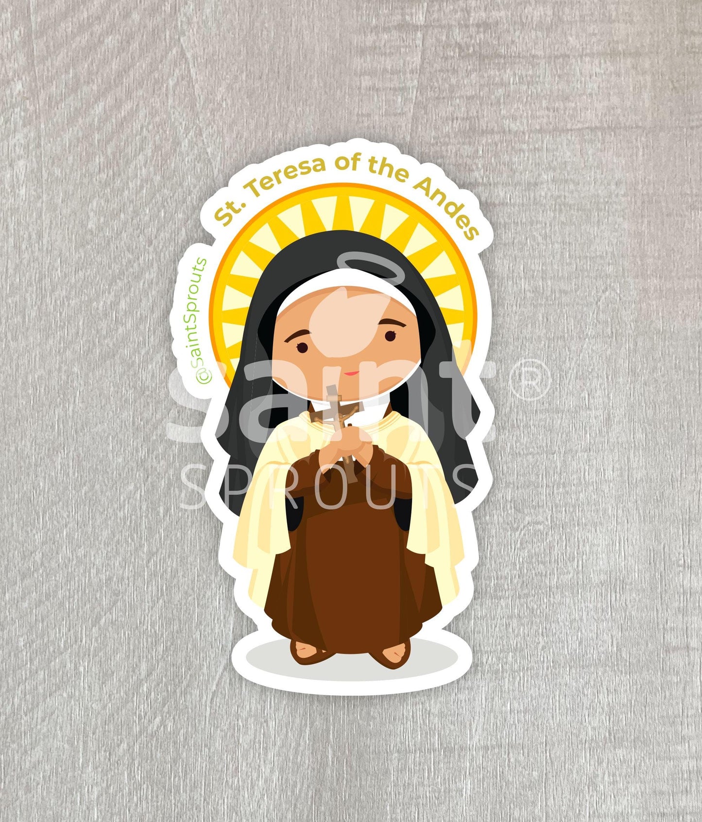 St. Teresa of the Andes Catholic Sticker - Patron of Young People