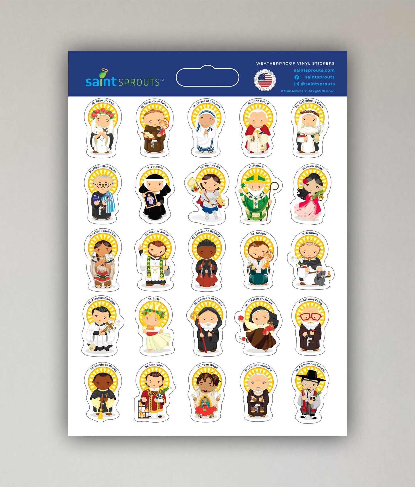 All Saints Sticker Sheet / Bullet Journal Saint Sticker Sheet: Version 1