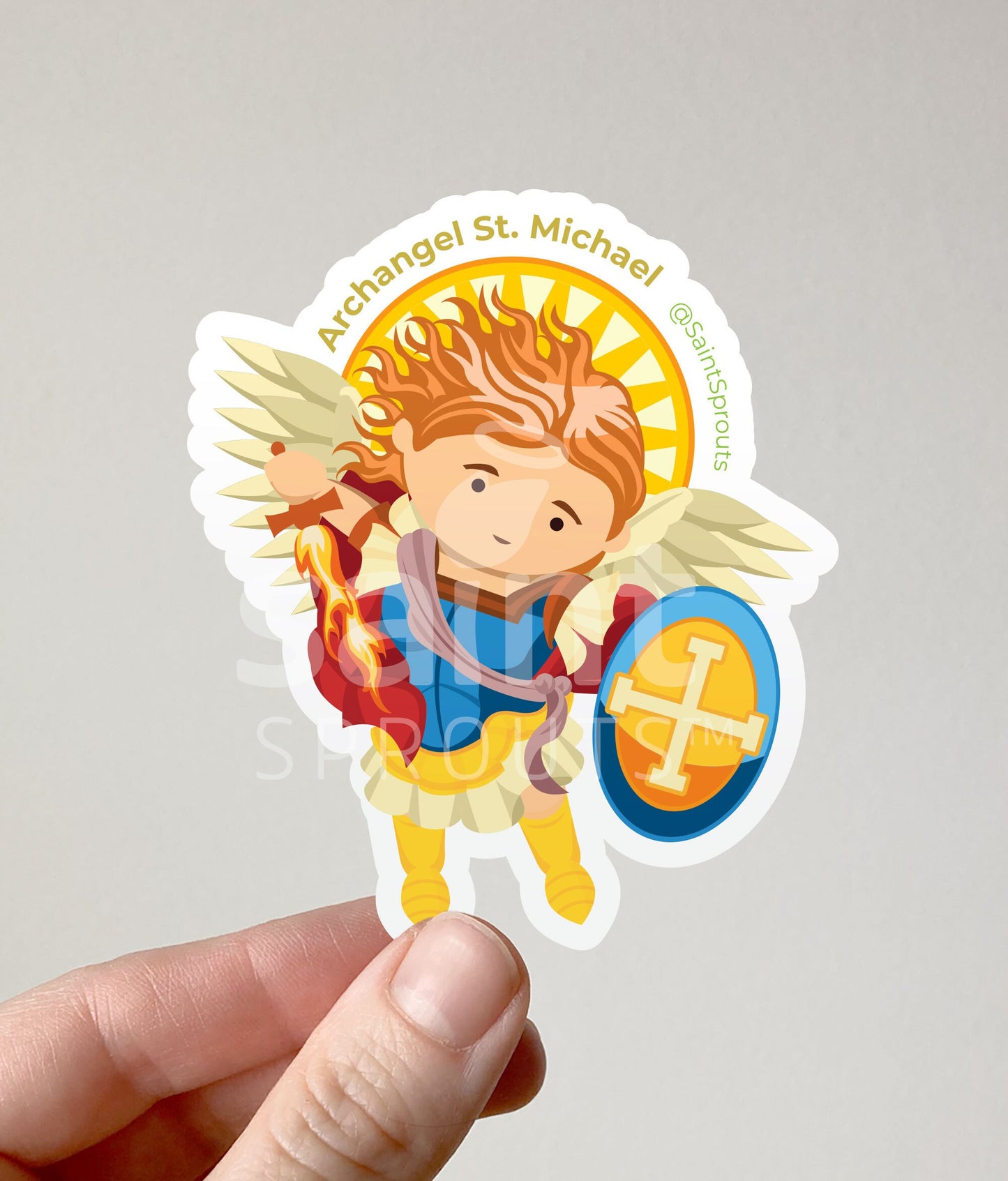 St. Michael the Archangel Catholic Sticker – Patron of Police Officers and Military Personnel