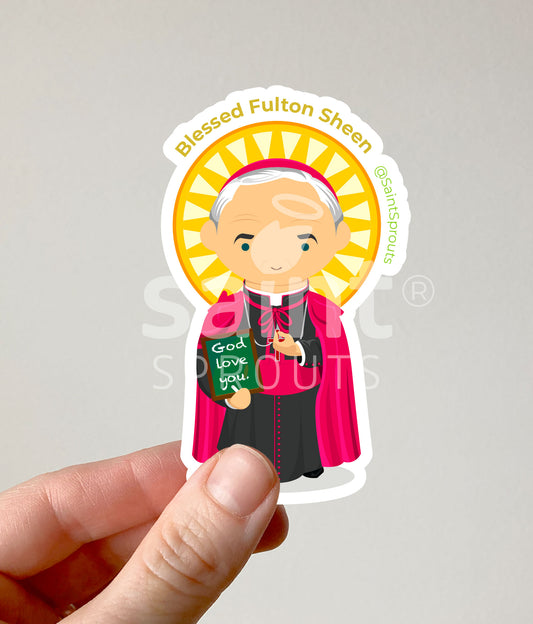 Blessed Fulton J. Sheen Catholic Sticker – Patron of Media, Evangelists, and Converts