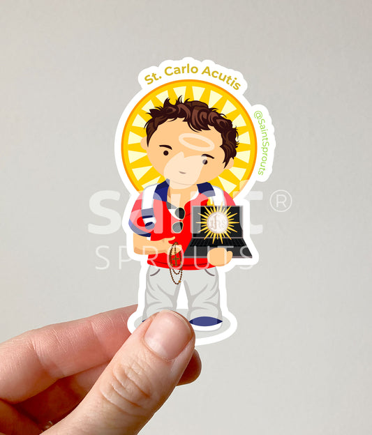St. Carlo Acutis Catholic Sticker – Patron of Tech Enthusiasts & Youth