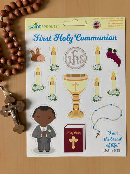 First Communion Sticker Sheet / Boy's First Holy Communion Sticker Sheet