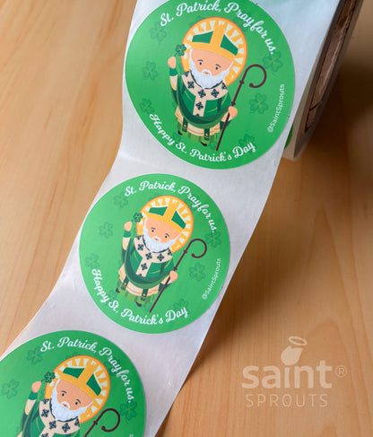 St. Patrick Sticker – Round St. Patrick’s Day Party Favor Labels (Pack of 10)
