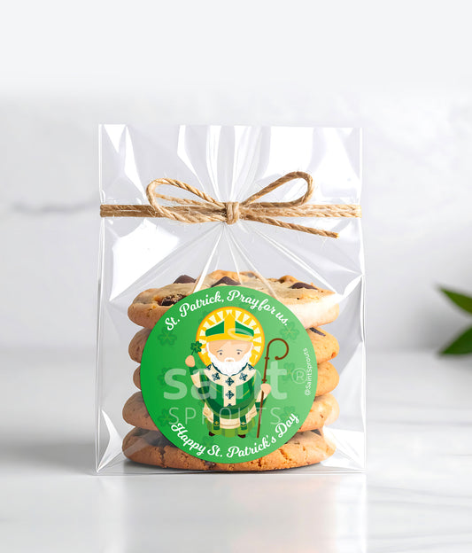 St. Patrick Sticker – Round St. Patrick’s Day Party Favor Labels (Pack of 10)