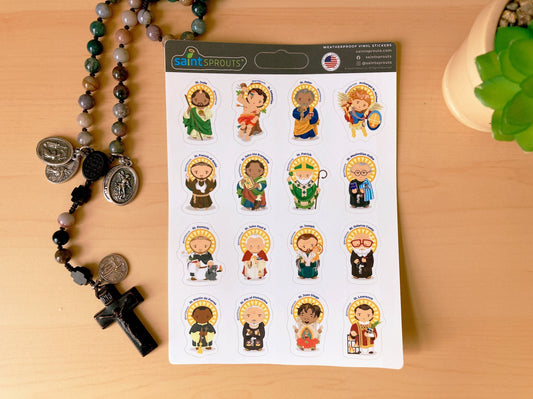Male Saint Sticker Sheet / Boys Saints