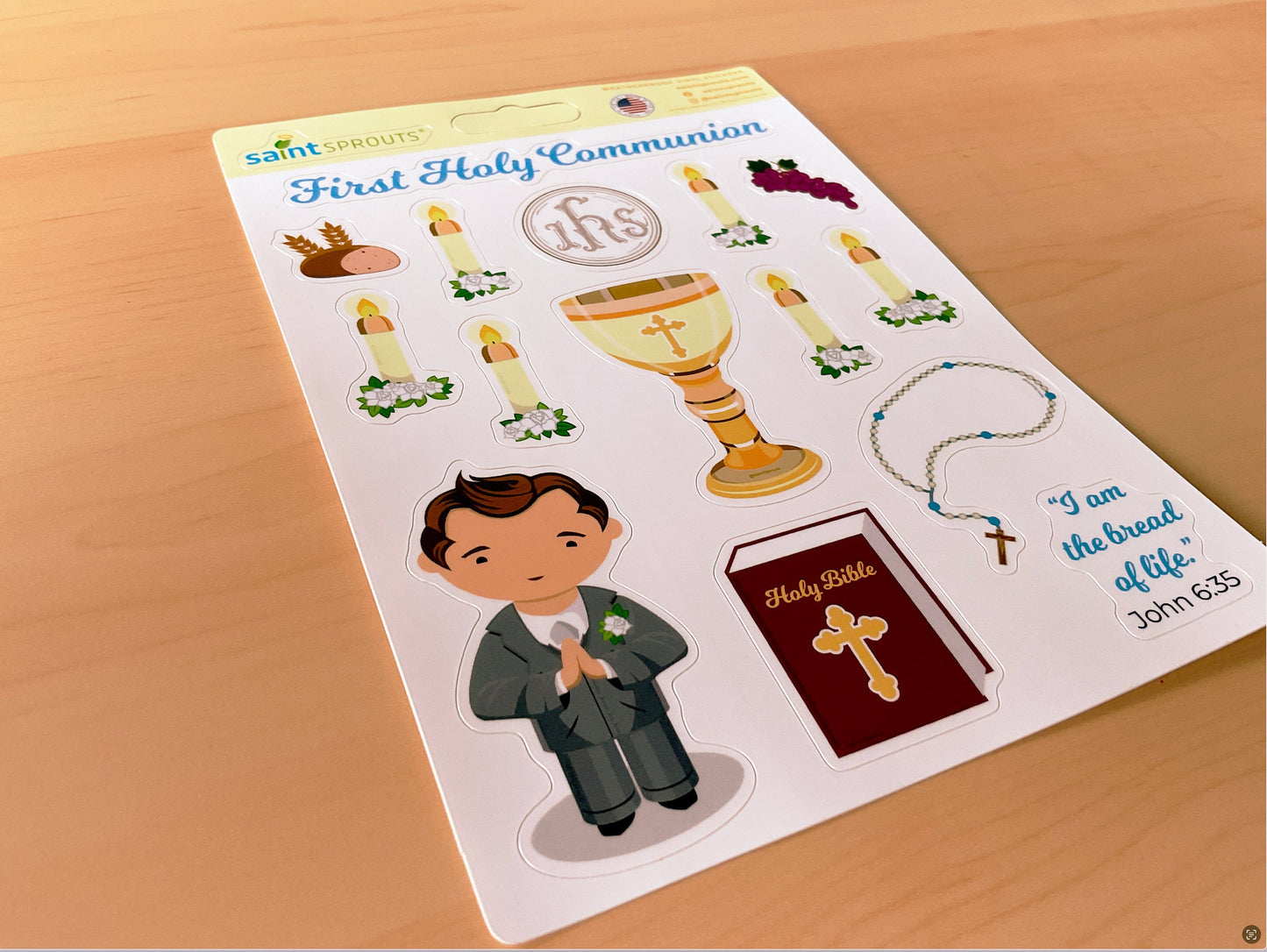 BUNDLE: Boy's and Girl's First Holy Communion Sticker Sheet