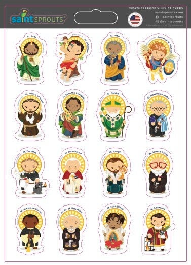 Male Saint Sticker Sheet / Boys Saints