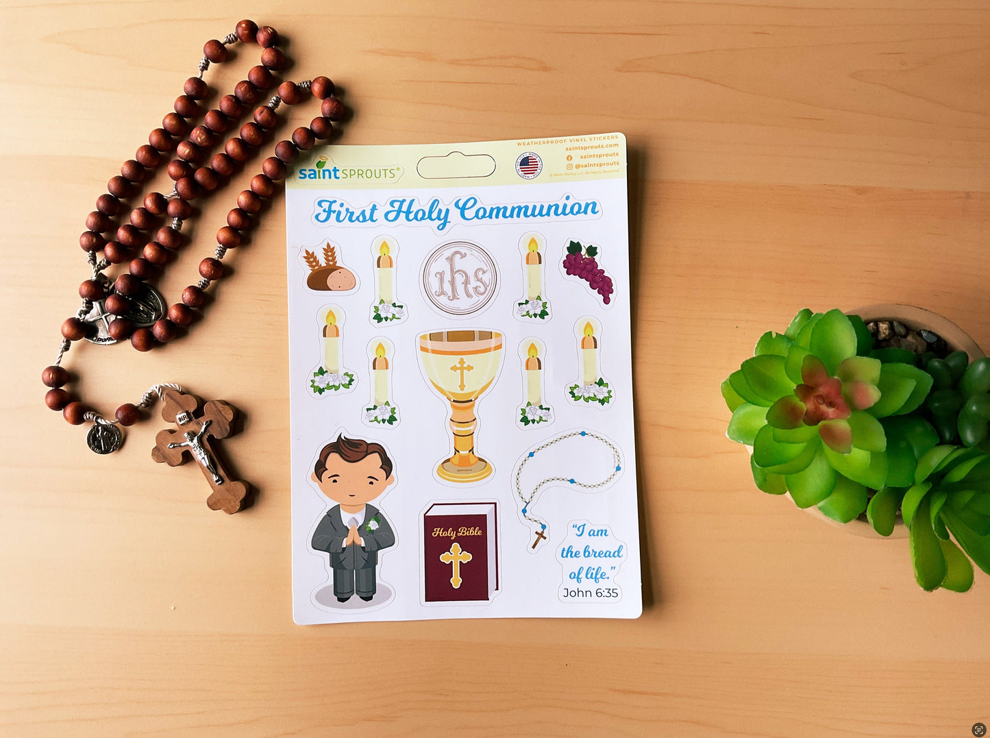 BUNDLE: Boy's and Girl's First Holy Communion Sticker Sheet