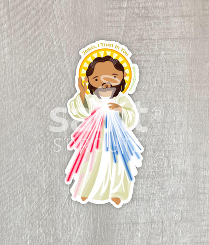Divine Mercy of Jesus Sticker – "Jesus, I Trust in You"