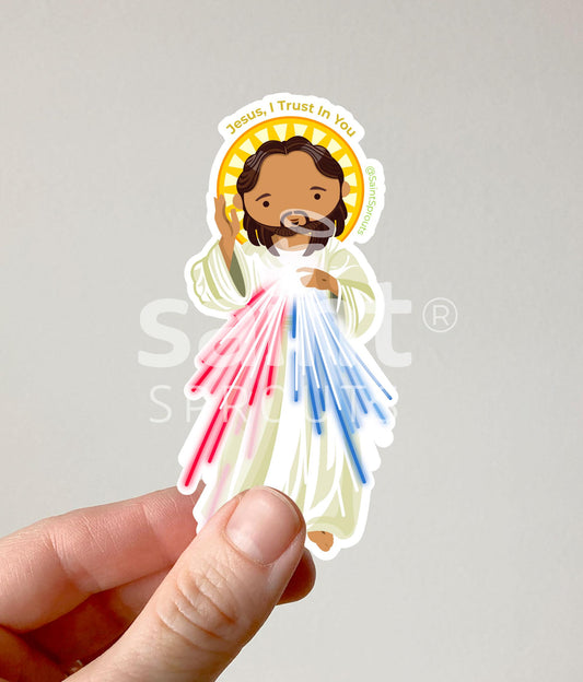 Divine Mercy of Jesus Sticker – "Jesus, I Trust in You"