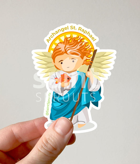St. Raphael the Archangel Catholic Sticker – Divine Healer and Guide