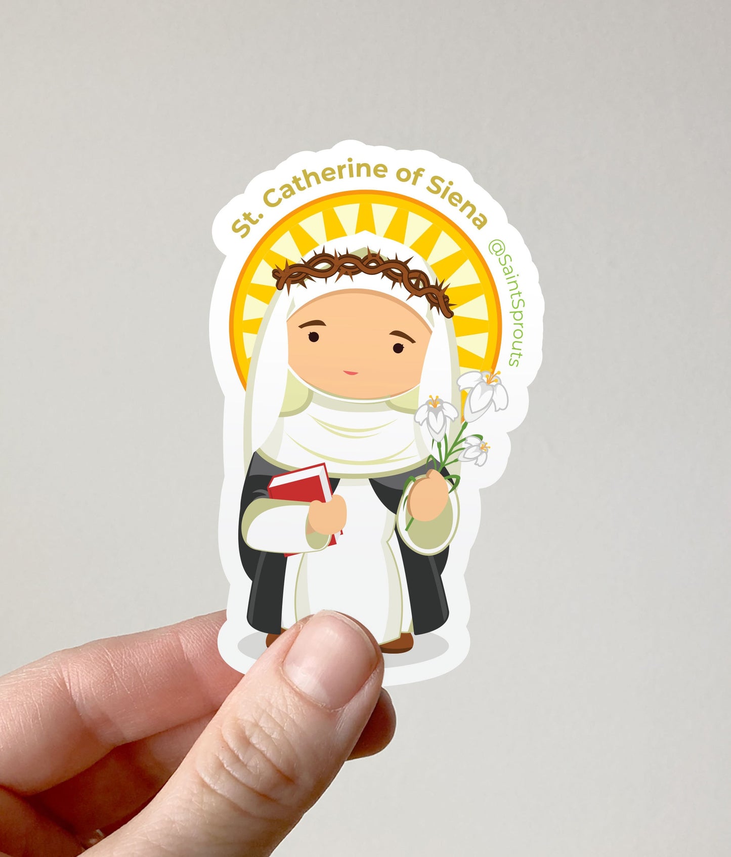 St. Catherine of Siena Catholic Sticker – Patron of Italy, Europe, and Against Fire