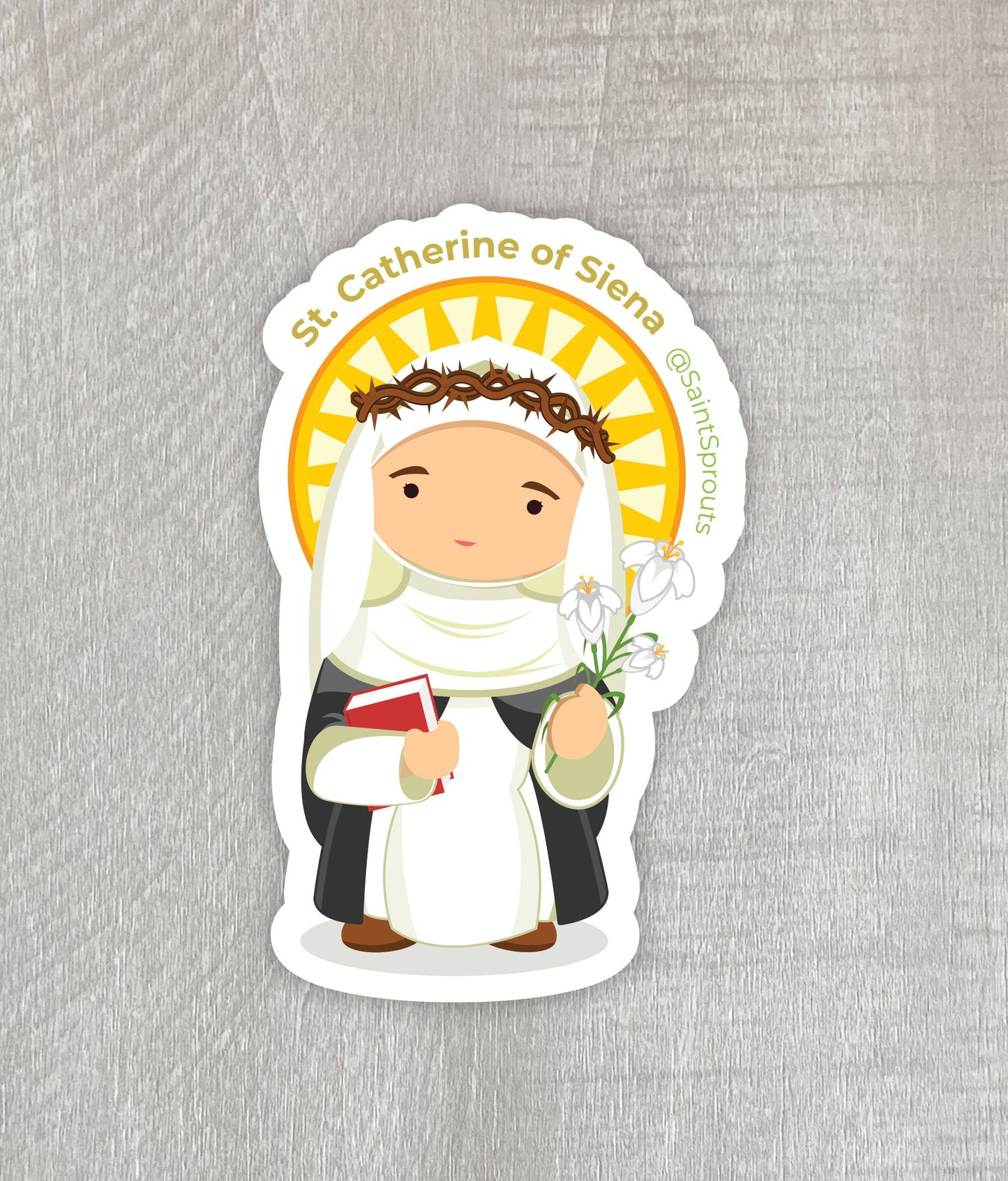 St. Catherine of Siena Catholic Sticker – Patron of Italy, Europe, and Against Fire