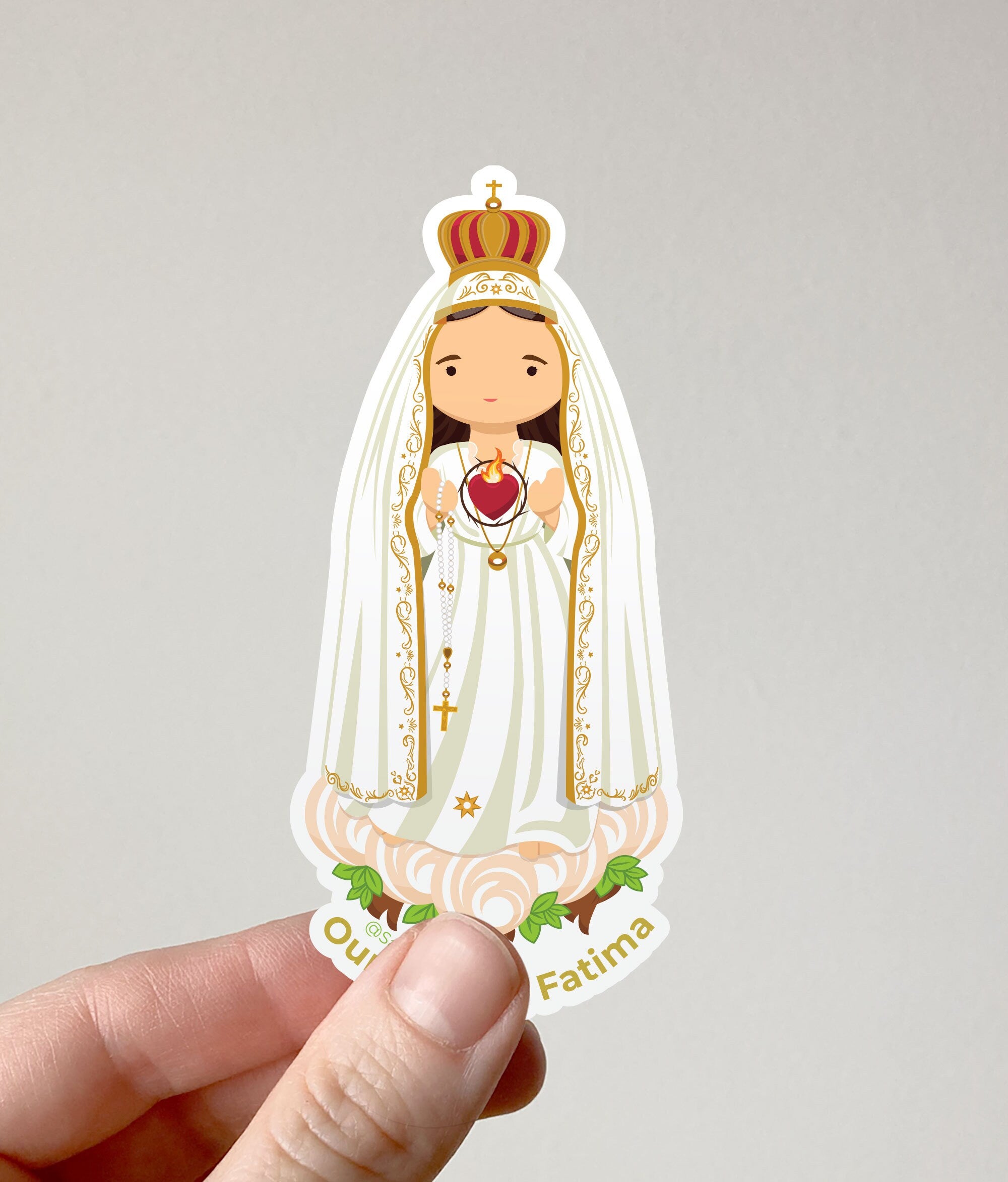 Fatima Name Sticker Our Lady of Fatima Sticker / Nossa Senhora de Fatima – SaintSprouts®