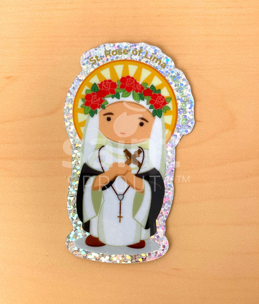 St. Rose of Lima Glitter Sticker